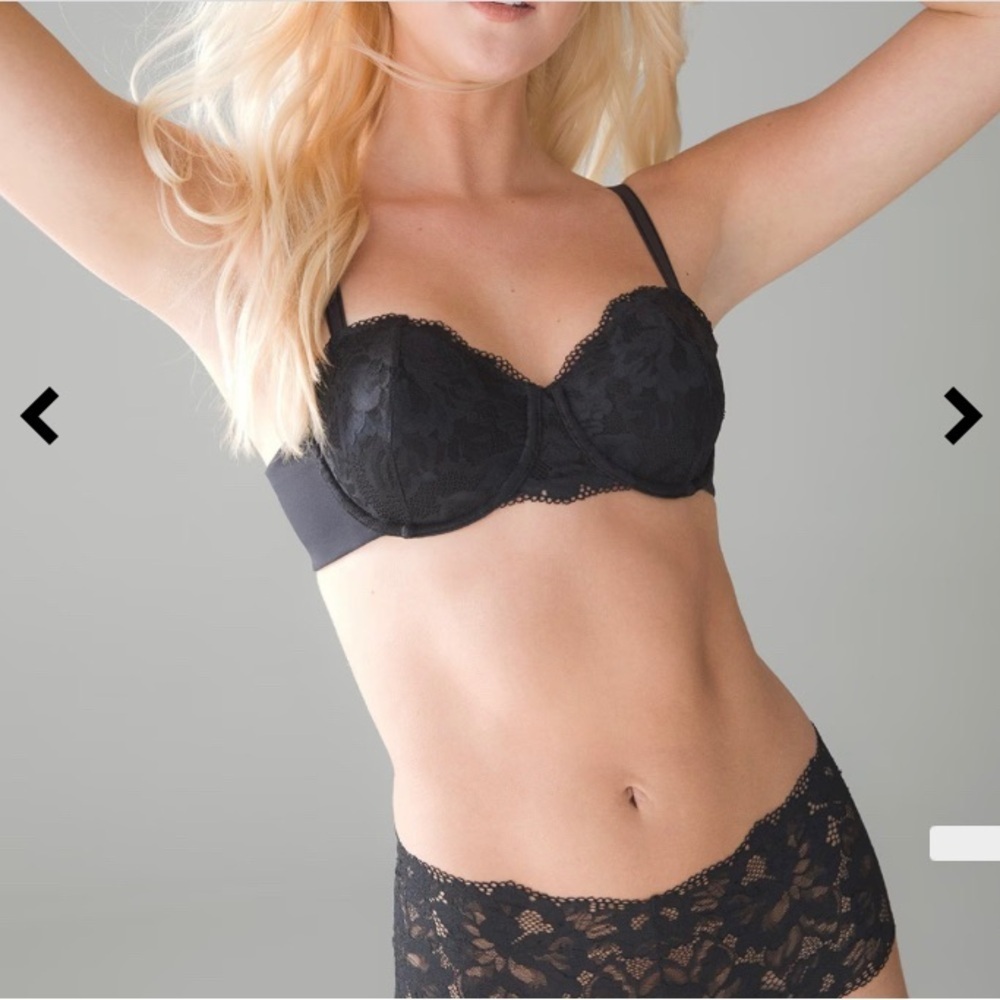 Soma Embraceable Signature AOL Balconette Black Lace Bra Size 36DD NWT